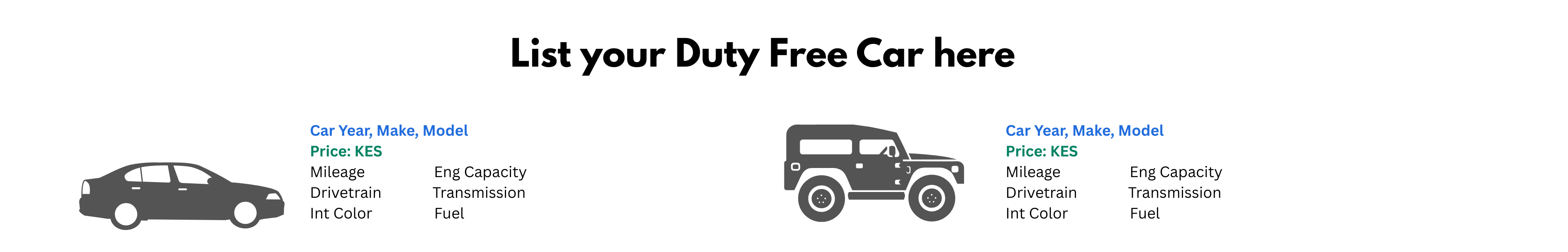 List Your Duty-Free Car Here